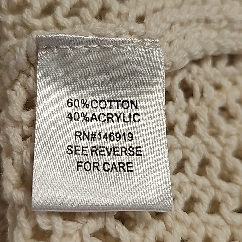 Freshman 1996 Cream Crocheted Cropped Tank Top - Size Medium - Picture 5 of 6